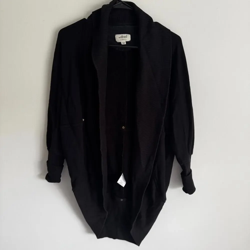 🖤 Aritzia Wilfred Relaxed Diderot Cocoon Cardigan Sweater Black Studded - Picture 2 of 8
